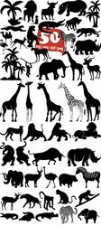 Safari svg Bundle, Safari Silhouette svg, Animals Clipart Svg, Safari svg, Grass Svg, Lion, Elephant, Gazelle, Monke