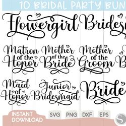 Bridal Party Svg Bundle- 100 instant download