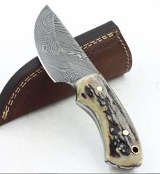 full tang hunting knife , custom hand made damascus steel hunting  knife