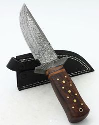 Full Tang  Hunting Knife , Custom Made Hand Made Damascus Steel Hunting  Knife