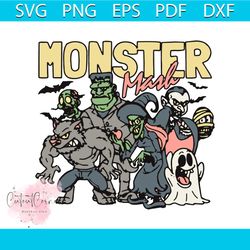 Vintage Monster Mash Retro Halloween Monster Squad SVG