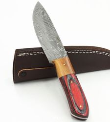 hunting knife , custom hand made damascus steel hunting  knife