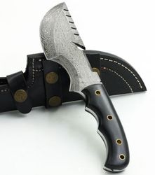 Custom Hand Made Damascus Steel Full Tang Tracker  Knife , Hunting Knife