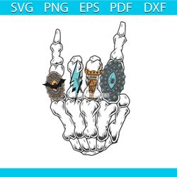 Retro Halloween Turquoise Rings Skeleton Hand SVG Cricut File
