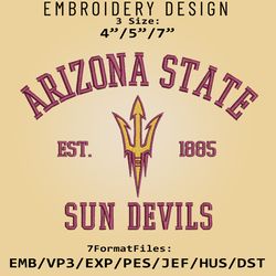 Arizona State Sun Devil embroidery design, NCAA Logo Embroidery Files, NCAA Sun Devil, Machine Embroidery Pattern