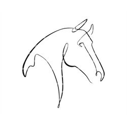 Line art Horse Head Svg, One line Horse Svg, Continuous Line Horse Drawing. Vector Cut file for Cricut, Silhouette, Pdf