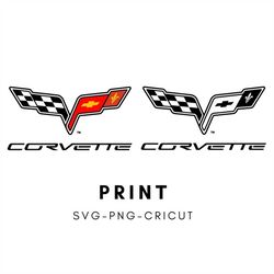 Corvette SVG Sticker Print PNG  | Decal | High Quality | Digital File | Download Only | Cricut | Vector| Svg,Pdf,Png,Eps