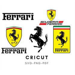 Car SVG PNG Sticker Ferrari  | Decal | High Quality | Digital File | Download Only | Cricut | Vector| Svg,Pdf,Png,Eps
