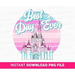 Best Day Ever Png, Watercolor Magical Castle Png, Famiy Vacation Png, Retro Family Trip Png, Png File For Sublimation