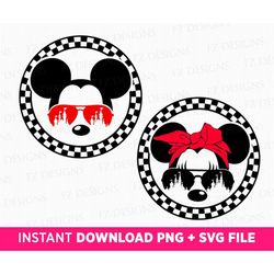 Bundle Checkered Mouse Svg, Family Vacation 2023 Svg, Mouse and Friend Svg, Mouse Glasses and Magical Kingdom, Family Tr