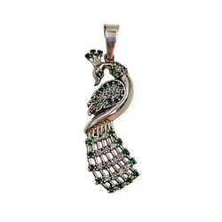 Pendant Peacock 410760YM, completely sterling silver 925 insert cubic zirconia
