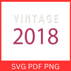Vintage 2018 Retro Svg | VINTAGE 2018 SVG DESIGN | Vintage 2018 Sublimation Designs | Printable Art | Digital Download