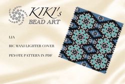 Lighter Cover pattern Peyote Pattern, bead pattern for BIC MAXI LIGHTER COVER Floral design, Lia beading pattern in PDF