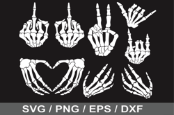 Skeleton Hands Svg, Skull Skeleton Hand,Skeleton Hands Bundle - Halloween SVG PNG EPS - skeleton peace sign