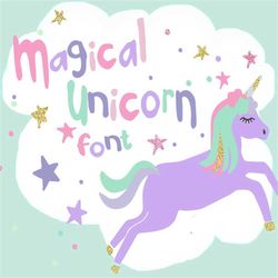 Unicorn font, unicorn svg, hand drawn font, unicorn svg, kids font, SVG, DXF, fun font, girly font, font svg, ice cream