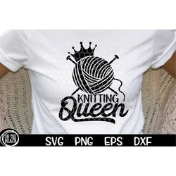 Knitting Queen Svg Knitting Lover PNG Yarn Love Knit Hook Hooker Knitting Shirt  Mother's Day Gift Png Sublimation Cutti