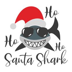 Santa Shark svg shark svg ho ho ho svg christmas svg png dxf Cutting files Cricut Funny Cute svg