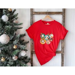 disney christmas shirt, mickey and friends christmas shirt, disney ornament ball shirt, disney merry and bright