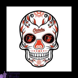 Baltimore Orioles Skull Svg, Baltimore Orioles Digital download