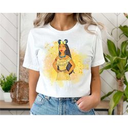 Princess Pocahontas Shirt, Pocahontas Watercolor Shirt, Vintage Pocahontas Shirt, Disney Trip Shirt, Disney Family Vacat