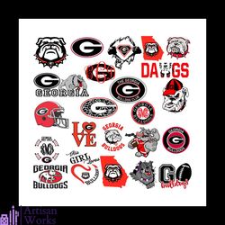Georgia Bulldogs Logo bundle Svg, Eps, Dxf, Png Instant Download, georgia bulldogs svg, nfl bundle svg, nfl svg, ncaa bu