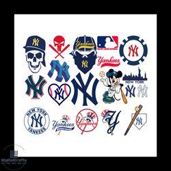 New York Yankees bundle svg, new york yankees svg, yankees svg, NY yankees svg, yankees vector, yankees clipart, yankees