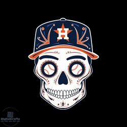 Houston Astros Sugar Skull Svg, Houston Astros, Houston Astros Svg, Houston Astros Png Digital