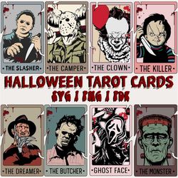 Horror Characters Tarot Card SVG, Horror svg, Horror friends svg, Halloween svg, Cricut cut files, Instant download