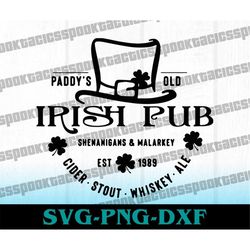 Irish Pub SVG, St Patricks Day svg, paddys pub svg, Cricut cut file, easter svg, easter png, Silhoutte file, digital dow