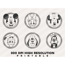 Bundle Checkered Mickey And Friends SVG - PNG - PDF