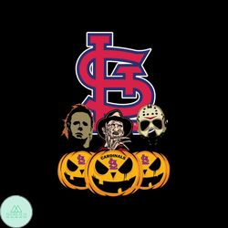 St. Louis Cardinals Halloween Horror Movie Pumpkin Svg, Jason Voorhees And Freddy Krueger Svg, Halloween svg, Halloween