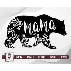 Mama Bear Svg, Mom Svg, Mother Svg, Mother's Day Svg, Mom Quote Svg, Mom Svg Designs, Mom Cut Files, Cricut Cut Files, D