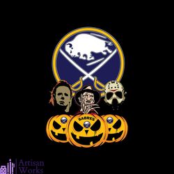 Buffalo Sabres Halloween Horror Movie Pumpkin Svg, Jason Voorhees And Freddy Krueger Svg, Halloween svg, Halloween png