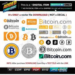 27 Bitcoin Vectors ai, cdr, eps, pdf, svg and also jpg, png - Instant Download -- 194 Files TOTAL (9 Folders)