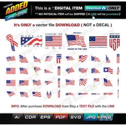 46 USA Flags Vectors ai, cdr, eps, pdf, svg and also jpg, png - Instant Download -- 327 Files TOTAL (9 Folders)