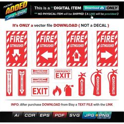15 Fire Extinguisher Vectors ai, cdr, eps, pdf, svg and also jpg, png - Instant Download -- 110 Files TOTAL (9 Folders)