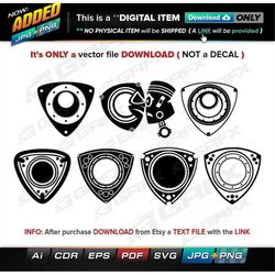 7 Rotary Vectors ai, cdr, eps, pdf, svg and also jpg, png - Instant Download -- 54 Files TOTAL (9 Folders)