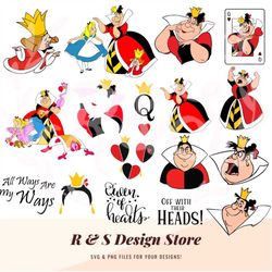 villain, mad, wonderland, mad queen, hearts, red, svg, png.