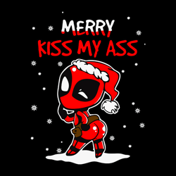 Deadpool Merry Kiss My Ass Png, Sexy Santa Deadpool, Deadpool Booty, Deadpool Pinup, Funny Gift, Naughty Christmas Svg,