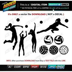 9 Volleyball Vectors ai, cdr, eps, pdf, svg and also jpg, png - Instant Download -- 68 Files TOTAL (9 Folders)