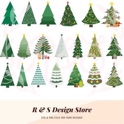 christmas trees, decorated trees, trees, xmas, png, svg.