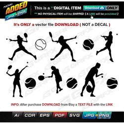 11 Tennis Vectors ai, cdr, eps, pdf, svg and also jpg, png - Instant Download -- 75 Files TOTAL (9 Folders)