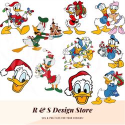 cartoon ducks, christmas, donald, daisy, xmas, svg, png.