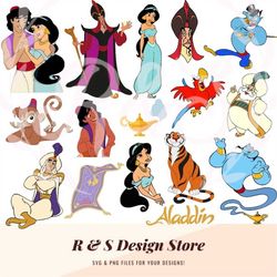 Princess, Prince, Lamp, Genie, Villain, Agrabah, PNG, SVG, Bundle.