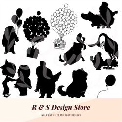up silhouettes, characters, svg, png.
