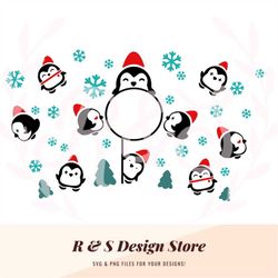 penguin, christmas, cold, wrap, tumbler wrap, cup wrap, png, svg.