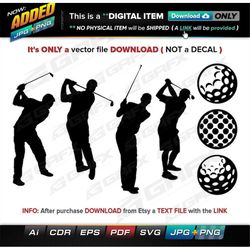 7 Golfer Vectors ai, cdr, eps, pdf, svg and also jpg, png - Instant Download -- 54 Files TOTAL (9 Folders)