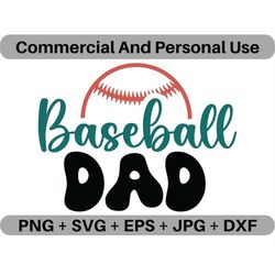 Baseball Dad SVG Vector Quote Digital Download, PNG Homerun Logo Design File, JPEG Sports Game Clipart Printable Icon Im