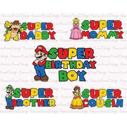 Bundle Super Family SVG, Super Birthday Boy Svg, Happy Birthday Svg, Birthday Shirt Svg, Family Matching Shirt Svg, Gift