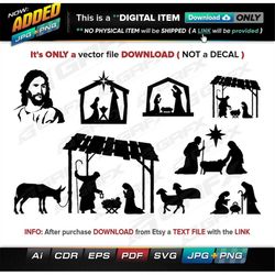 7 Nativity Vectors ai, cdr, eps, pdf, svg and also jpg, png - Instant Download -- 54 Files TOTAL (9 Folders)